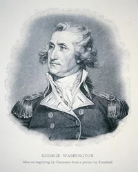 ジョージ・ワシントン、トーマス・チーズマン（1760-1835）の彫刻（リトグラフ）。