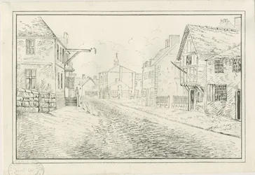 ルグレータウン-リッチフィールドロードへのウォルセリーブリッジ：ペンとインクの描画、nd [1814]