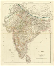 1832年、ジョン・アロースミスによるインド地図
