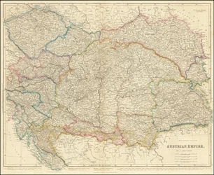 1858年、ジョン・アロースミスによるオーストリア帝国の地図