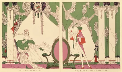 眠れる森の美女、Charles Perrault（1628-1703）による「Tales of Times Passed」のイラスト（1922年）（カラーリソ）
