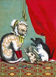 3つの小さな子猫がミトンを失った、1859年の「3つの小さな子猫」のイラスト