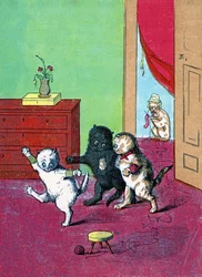 ミトンを着た三匹の子猫、「三匹の子猫」1859年のイラスト