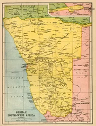 ドイツ南西アフリカ、第一次世界大戦、c1920の地図。