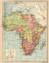アフリカの政治地図、1914年、1920年。