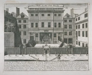 ジャスティスホール、オールドベイリー、c.1740のビュー