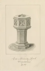 ペンクリッジ教会のフォント：セピア画