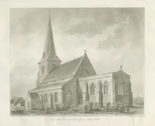 グリンドン教会：セピア色の描画