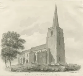 リッチフィールド-セントマイケル教会：セピア画