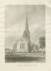 リッチフィールド-セントマイケル教会：セピア画