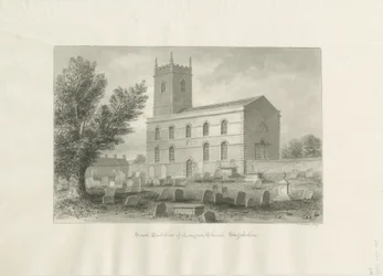 ロングナー教会-&39;聖。 Giles &39;[St Batholomew&39;s]：セピア色のデッサン