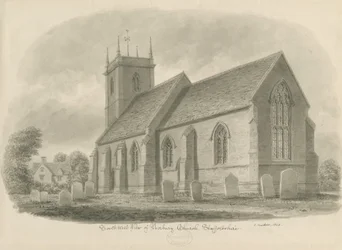 ノーバリー教会：セピアウォッシュデッサン、1843