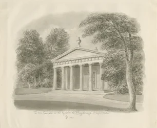 Shugborough-ドリス神殿：セピア画、1842