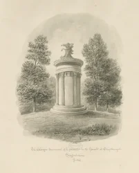 Shugborough - The Choragic Monument of Lysicrates: Sepia drawing