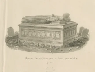 石の教会-［ウィリアム・クロンプトンの墓］：セピア色の絵