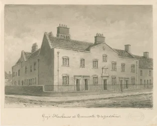 タムワース-ガイの救貧院：セピア色の描画