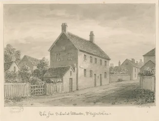 ユートクセッター・タウン、フリー・スクール：セピア色のドローイング