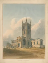 ウォルヴァーハンプトン-セントピーターズ教会：水彩画、1844
