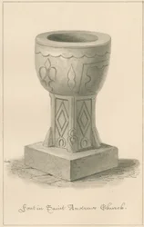 ウスターシャー-ドロイッチ-セントアンドリューズ教会のフォント、1833