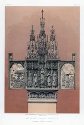 19世紀の象牙彫刻の三連祭壇画。