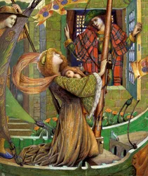 「愛のグレゴール」 イギリスのシャンソン・ド・ジェストの挿絵。バイアム・ショー（1872-1919）（前グラファイト）作 個人蔵