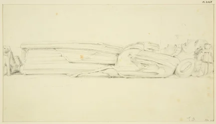 St Mary RedcliffeのWilliam CanyngesのEffigy（裏面のもう一つのEffigyも）（鉛筆・水彩・紙