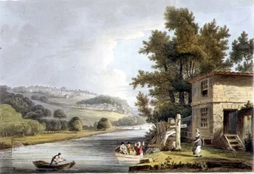 ジョン・ヒル（1770-1850）が彫刻した「Bath Illustrated by a Series of Views」から、ウィリアム・ミラーが出版した「Old Ferry」。