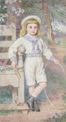 フープを持つ少年