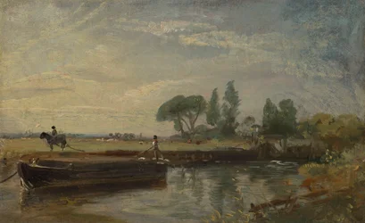 Barcaça abaixo de Flatford Lock