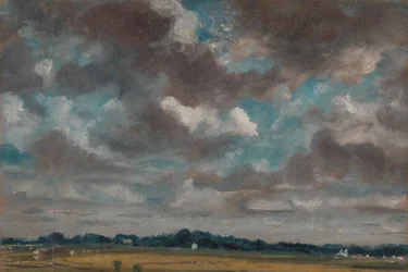 灰色の雲のある広大な風景