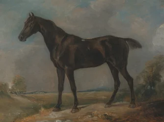 ゴールディング・コンスタブルの黒い乗馬用馬、1805年から1810年の間
