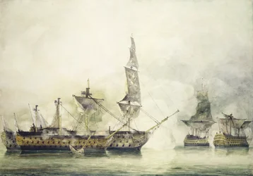 1805年のトラファルガーの戦いでのHMS勝利