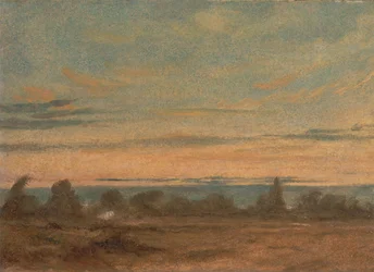夏・夕刻の風景」1825年頃