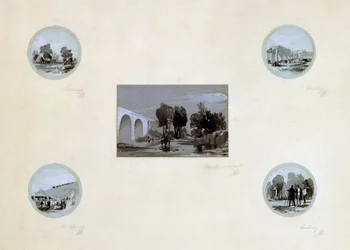 LBRの洗浄、構築、水平化、開封、c.1838（ペンとインク、紙の上で洗浄）