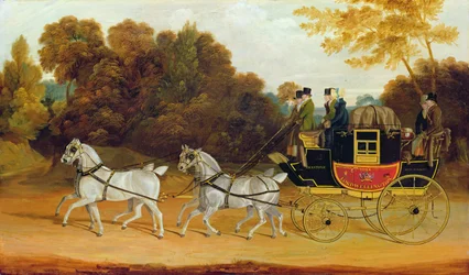 ウェリントン・コーチ」（ニューカッスル＝ヨーク＝ロンドン郵便）1818年頃（油彩・パネル）