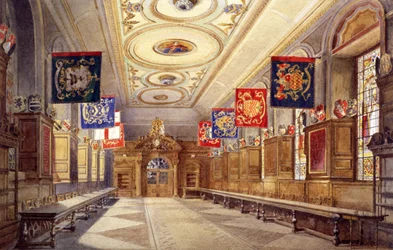 文房具ホールの内部、ロンドン、1890