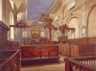 1884 年、ロンドン市、万聖の教会の内部。