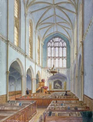 1886年、ロンドン市のセント・マーティンズ・ル・グランにあるフランス・プロテスタント教会の内観