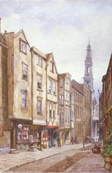 1882年、ロンドンのウェストミンスターにあるセント・メアリー・ル・ストランド方面のドルリー・コートの眺め