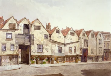 1886年、ロンドン、バーモンジー、バーモンジー・ストリートの店舗と住宅の風景