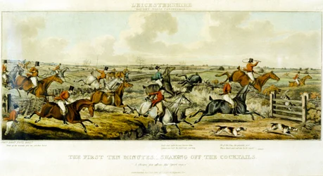 The First Ten Minutes, The Leicestershires, Henry Alken (1785-1851) 1825年 (カラーエングレーヴィング)
