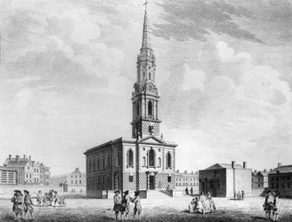1753年のフィールズの聖ギレス教会の北西ビュー