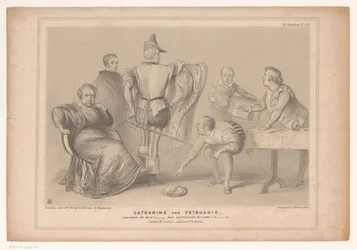 Spotprent は首相の Robert Peel と Joseph Hume に会いました キャサリンとペトルーチオ。 D
