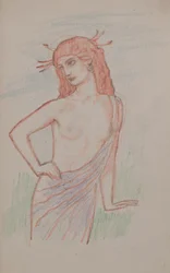 無題 [女性像] (鉛筆)