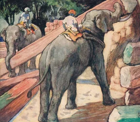 1919年に出版されたGladys Davidsonによる「Helpers Without Hands」のイラスト（カラーリソ）