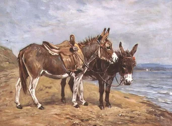 Seaside Donkeys（油彩・キャンバス）