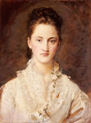 アーティストの娘の肖像、メアリー、ハーフ丈、1875-76