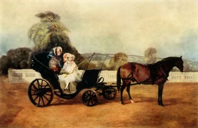 ヴィクトリア朝のおばあさんがポニーの馬車で運転している...」19世紀前半～中頃、1942年。  