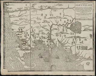 ニューイングランドの地図From：William Hubbardsニューイングランドの現状、1677年