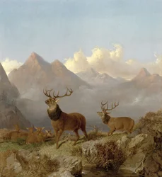 高原の風景の中のクワガタとヒントの詳細、1864年